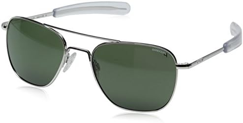 Randolph Engineering Aviator White Gold Plated Sunglasses - AGX Polarized Glass Bayonet 55MM