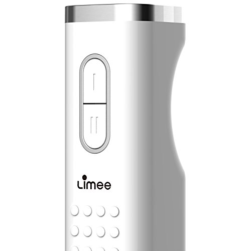 Limee Elektrischer Pürierstab, 750 W, Motor mit 2 Geschwindigkeitsstufen, zum Mixen, Zerkleinern und Pürieren – weiß - 3