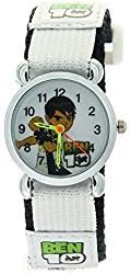 Ben 10 Quartz Arabic Numerals Circle Face Boys Girls Kid Cartoon Watch Blue Nylon Band Velcro Strap