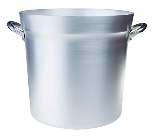 Agnelli Pentole Marmite pour Sauce Tomate avec 2 poignées, Type Nord, en Aluminium, argenté Moderne 76,5 l Gris