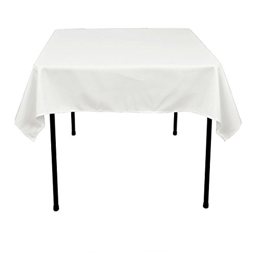 GFCC 54 x 54-Inch Rectangular Woven Polyester Seamless Tablecloth White, Wrinkle,Stain Resistant