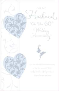 Husband 60th Anniversary (Diamond), Anniversary Greetings Card: Amazon ...
