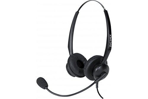 Preisvergleich Produktbild Dacomex Telefon-Headset, 2 Ohrmuscheln, schwarz