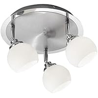 LED de techo Foco de Techo Spot – Lámpara de techo (3 focos de móviles Foco Lámpara de piso Lámpara de techo, Luz techo, cristal (Dormitorio, Salón, 27,5 cm, 3 x 3,3 W, blanco cálido, eficiencia energética A + +)