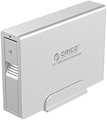 Orico Metal USB 3.0 Hard Disk Drive Enclosure Caddy for 3.5 Inch UASP SATA III HDD with Safety Lock - Silver