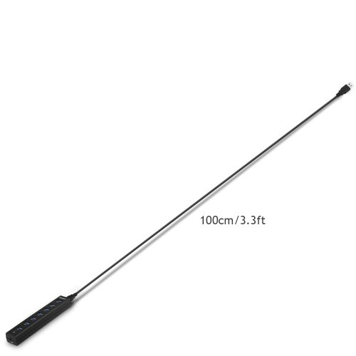 EasyAcc® Superspeed USB 3.0 7 Port Hub Bus Powered und Self Powered 2 in 1 Hub mit 1 Meter USB Datenkabel für Mac,iMac,MacBook Pro Air,Ultrabooks,Microsoft Surface RT,Laptops,Raspberry pi,drucker, etc; Schwarz - 5