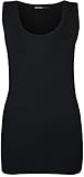 Plus Size Womens Plain Ribbed Ladies Sleeveless Scoop Neck Vest Top - 14-28