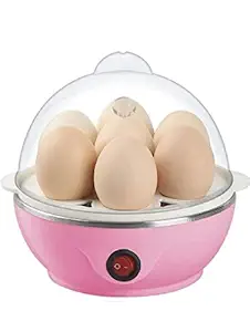 SHREEM BRZEE Electric Egg Boiler | 350 Watts | Boils upto 7 Eggs at a time | Automatic Off | Fries Egg with or without oil | (10 cm x 10 cm x 8.62 cm) | Multi Color