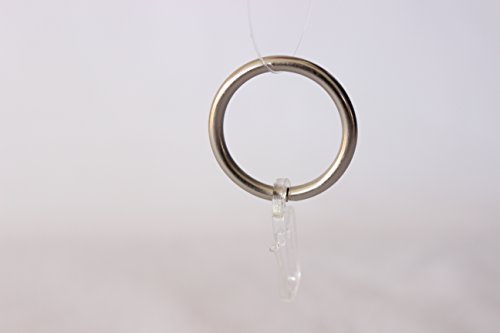 10 Rundringe mit Faltenlegehaken Gardinenringe Vorhangringe edelstahl-optik - 5