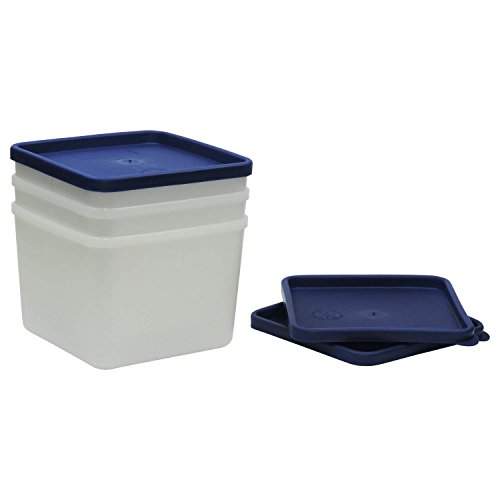 Viva-Haushaltswaren – 9x Gefrierdose für 750 ml, eckige Tiefkühldose- BPA-frei, hergestellt in Deutschland, inkl. einer Einfüllschaufel ca. 18,5 cm - 5