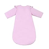 Chilsuessy Baby Sommer Schlafsack ungefüttert 0.5 Tog – Kinder Kugelschlafsack mit abnehmbar Langarm – Pink Lotus - 2