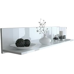 Vladon Etagère Murale Skadu en Blanc Haute Brillance