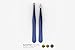 Suvorna 4" Precision Aligned Professional Tweezers Color Sets with Premium Stainless Steel, One Sharp Pointed Pair and One Slanted Tip Pair for Precision Eyebrow Shaping, Great for Ingrown Hair & Splinters, Perfect Eyebrow Trimmer, Easy Care Set, Satisfaction Guarantee (Blue)