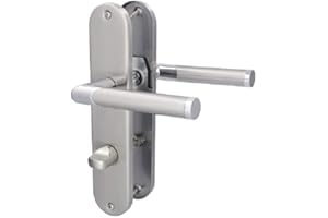 Alpertec 88021900 Edelstahl Renovierungsgarnitur (I) BI-Color für Badtüren Drückergarnitur Türgriffe Türdrücker, für Badezimmertüren