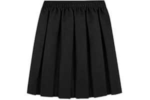 L S U Girls School Skirt Box Pleated Elasticated Waist Uniform Skirt