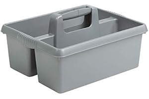 HOMEY MART Kitchen Tidy Organiser Cleaning Caddy Multipurpose Cleaning Tools Storage Caddy with Strong Plastic Handle - Grey