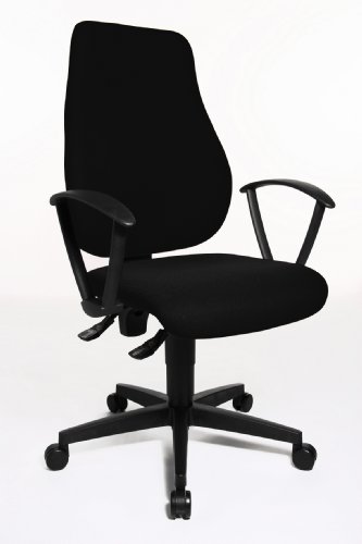 Topstar Trend Star 10 Comfortable Office Swivel Chair with Fix Ring Armrests - Black