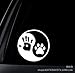 Produktbild Autoaufkleber Aufkleber Fensteraufkleber Palm Hund Pfote drucken Tai Chi Yin Yang Menschen Palm Hund Pfotenabdruck gelb