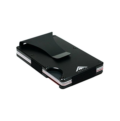 STEALTH Wallet | Minimalist Aluminium RFID Blocking Credit Card and Cash Holder with Gift Box | Slim and Lightweight Wallet with Money Clip and Contactless Card Protection (Jet Black)