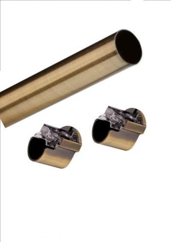 Dalbury ABC Decor, Antique Brass, 150 cm, RECESS Trade Packed EYELET Curtain pole (No Finial & no rings)- pole diameter 28mm