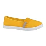  Elara Damen Ballerina  Slip-Ons Freizeit  Flach Bequeme Slipper Flats  chunkyrayan CL33310 Yellow-39