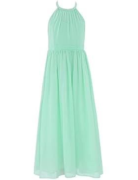 Freebily Mädchen Festliches Kleid Sommerkleid lange BlumenmädchenKleider Hochzeit Kinder ärmellose Partykleider...