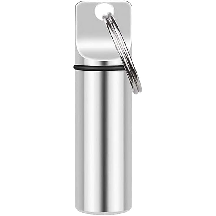 Waterproof Keychain Pill Holder - Brass Portable Pill Case For Outdoor & Daily Use