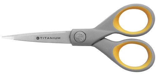 Westcott E-30450 00 Titanium Super Softgrip Schere, 13 cm, grau-gelb - und weitere Ausführungen