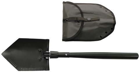 G8DS® Survival Outdoor Klappspaten inklusive Tasche Schaufel Säge Holzstiel Oliv-grün