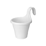 Carga máxima: 3 kg. elho Corsica Easy Hanger Single Jardinero balcón, Blanco, 19.3x27.1x35 cm
