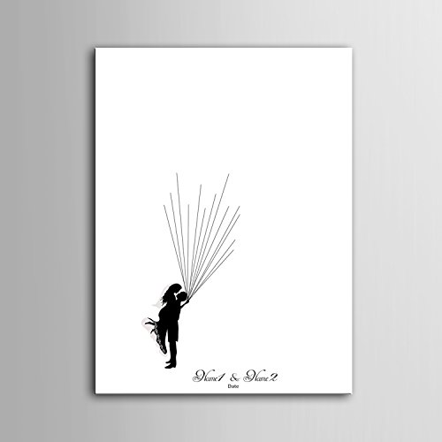 Takalao Personalisierte Fingerabdruck Leinwand druckt – Guest Book Signatur Fingerabdruck – neue Leute unter den Ballon , Standard , 60*80 - 2