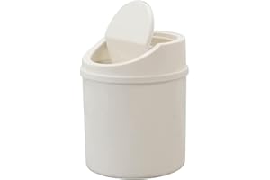 SUNAOMNI Mini Poubelle En Plastique, Petite Poubelle À Couvercle Basculant, Poubelle De Chambre Avec Couvercle Petite Poubelle De Salle De Bain Poubelle De Salle De Bain Poubelle Poubelle Salle De Bain Blanc