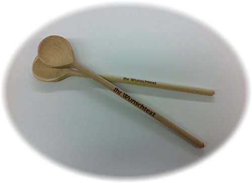 Kochlöffelset mit Lasergravur // einseitig beschriftet // 2-teilig