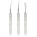 FEITONG 3pcs Curved Blackhead Comedone Clip Needle Tweezers Pimple Extractor Remover (Silver)