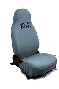 KING Fur/Hosiery Seat Covers Set with Driver Headrest (Fixed) for Maruti Suzuki Alto-800 (Dark Grey, Color Shades May Vary)