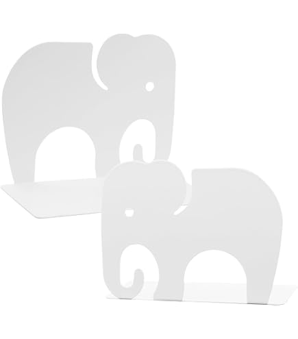 1 paio di fermalibri a forma di elefante - Fermalibri creativi in ferro