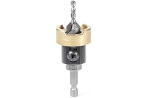 Amana Tool - (55240) Carbide Tipped 82° Countersink with Adjustable Depth Stop & No-Thrust Ball Bearing, 1/2 Dia x 11/64 Dri