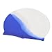 Produktbild DealMux Silikon-Mann eine Frau Flexible Kuppel geformt Stretch Badekappe Kappe Weiß Blau