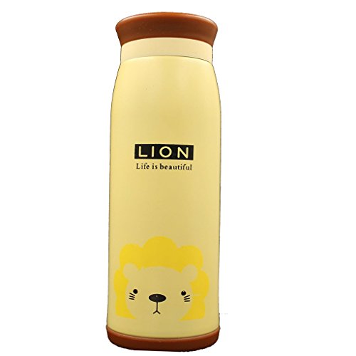 KAMIER Niedlich Edelstahl Kartoon Thermoflasche Thermoskanne 500 ml Loewe