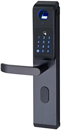 RAN Smart Fingerprint Password Lock Credit Card Electronic Inductive Door Lock Home Security Door Lock ( Color : Black , Size : A )