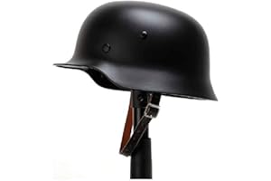 ARTIST UNKNOWN N / A Casco de Combate táctico de Acero de Alta Resistencia M35 alemán de la Segunda Guerra Mundial con Forro de Cuero y Correa para la Barbilla.