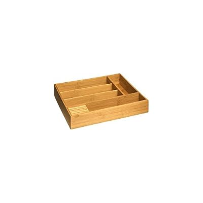 Secret de gourmet Range couverts - L 38 x l 28 x H 6,9 cm - Bambou - Marron