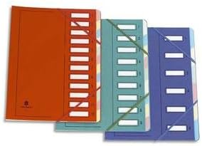 en carte forte Organiser Folder with 12 Compartments rouge MON DOSSIER