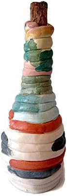 Colorful ceramic bottle, pottery potion bottle, small housewarming ceramic gift, handmade cruet