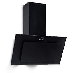 Klarstein Athena - Hotte aspirante murale, sans tête, 60 cm, 350 m³/h, recyclage d'air possible, 3 étapes, éclairage LED de la table de cuisson, filtre à graisse aluminium, noir