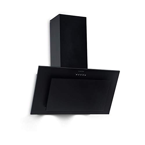 Klarstein Athena - Hotte aspirante murale, sans tête, 60 cm, 350 m³/h, recyclage d'air possible, 3 étapes, éclairage LED de la table de cuisson, filtre à graisse aluminium, noir