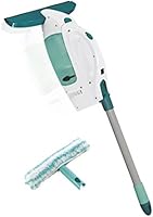 Leifheit 51147 Fenstersauger mit Stiel und Einwascher (Akku, elektrischer Fensterreiniger, 28 cm Fensterwischer) wei&szlig;/gr&uuml;n