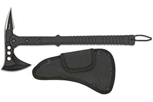 MARTINEZ ALBAINOX AB Hacha Fibra Negra, con Funda para Caza, Pesca, Camping, Outdoor, Supervivencia y Bushcraft Albainox 32399 + Portabotellas de regalo