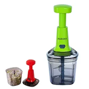 PARUHT Push Chopper, 1000ml, Vegetable and Fruit Chopper, Useful Kitchen Tools, Stainless Steel Blades