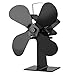 Produktbild Aozzy Stromloser Ventilator für Kamin Holzöfen Öfen,KaminÖfen Stromloser Öfen Ventilator 4 Flügel,Kein Lärm Ventilator,Holzofen Log Brenner Kamin Ventilator-Großes Blatt(Schwarz)